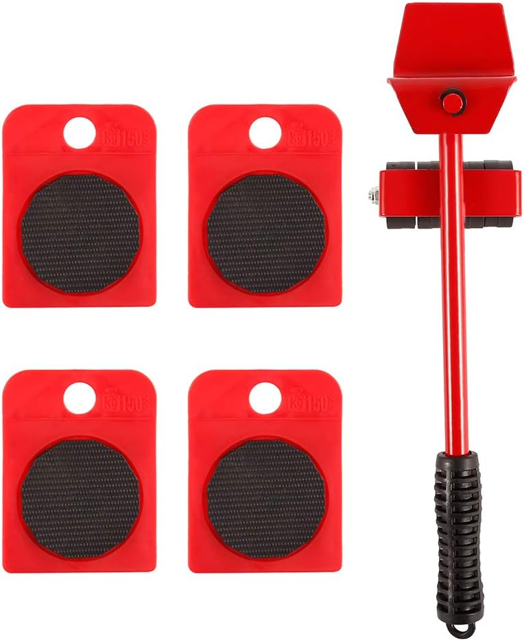 Keyohome 5PCS Heavy Duty Furniture Shifter Lifter Wheel Set, Furniture Moving and Lifting System Maximum Load Weight 150KG