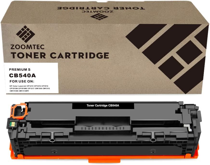 ZOOMTEC Compatible for HP 125A CB540A Toner Cartridge for HP Color Laserjet CP1515n CP1215 CM1312 CP1510 CP1518ni CM1312n CM1312nfi CM1300 CP1210 CP1217(1 Black)