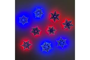 Christmas 3d Glowing Wall Decals, Christmas Wall Decals, Glow in the Dark Walldecals, Glowy Santas Twinkly Snowflakes for Xma
