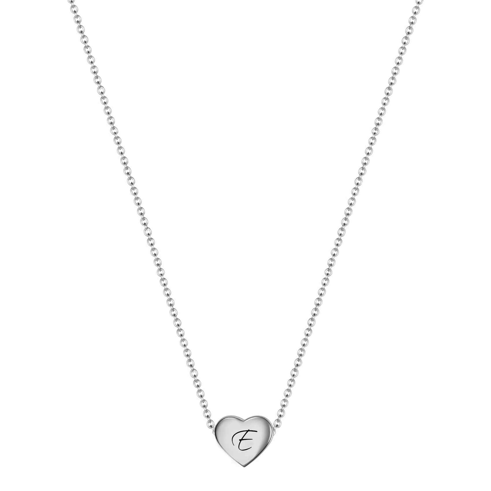 VQYSKO Necklace Ladies Heart Letter Chain-Stainless Steel Name Chains, Exquisitely Small(For Women/Girls/Mom) Birthday Gift