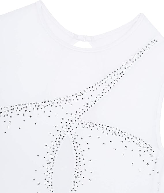 IEFIEL Vestido Patinaje Art/&iacute;stico para Mujer Chica Maillot de Ballet Danza Leotardo Gimnasia con Estrellas Disfraz Bailarina Traje de Competici/&oacute;n Actuaci/&oacute;n