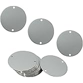 StayMax 2 Inch Round Metal Engraving Stamping Blanks Stainless Steel Blank Tags with 2 Holes 25 Pack