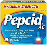 Pepcid AC Tablets Maximum Acid Reducer 50 ea ( Pack of 2)