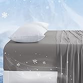 PHF Luxury Cooling Fitted Sheet King Size for Spring Summer, Breathable Q-Max > 0.47 Widen 18" Deep Pocket Silky Bottom Sheet for Hot Sleeper Night Sweats, Charcoal