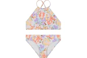 Billabong Girls' Two-Piece Bikini Swimsuit Set, UPF 50+ Sun Protection, Quick-Dry Bathing Suit
