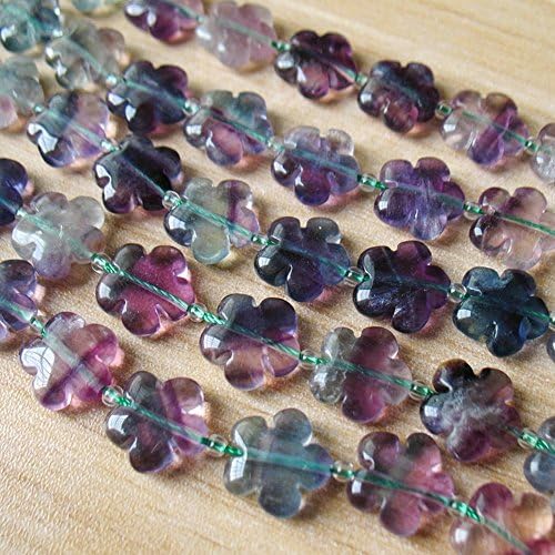 15mm Natural Rainbow Fluorite Stone Daisy Beads Quartz Flower Bead 15 inch strand about 26 beads