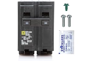FalconSupply Genuine Square D HOM230 Circuit Breaker Kit Bundle (1 Pack), 30 Amp (30A) Double Pole, 120/240V, 10kAIC, UL Listed, Plug-On for Homeline Load Centers & Panel Box, New Replacement