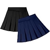 Dalukit 2 Pack Toddler Baby Girls Pleated Skirt Baby Girls Uniform Skirt Built in Shorts Tennis Casual Skorts for Little Kid