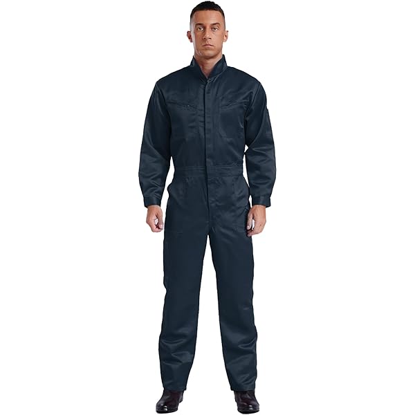 Amazon.com: Jhaoyu Mens 100% Cotton Work Jumpsuit Long