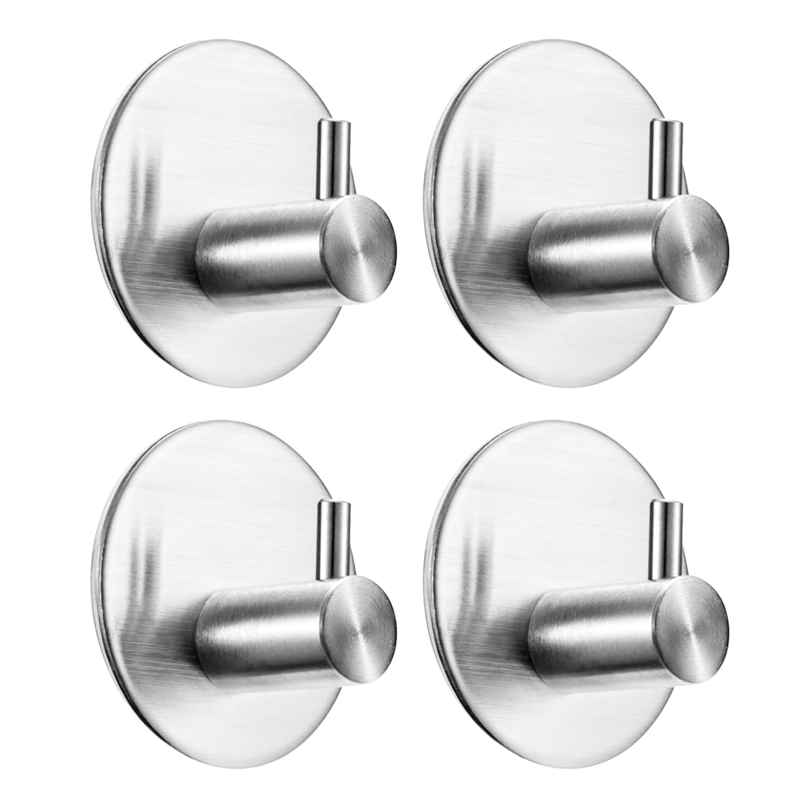 Photo 1 of Aenfaiy Towel Hooks for Bathroom (4 Pack) Adhesive Towel Hook Shower Hooks for Inside Shower - Sticky Bathroom Wall Hooks for Hanging Towels, Robe, Loofah, Bath Sponge - Brushed Nickel Towel Hooks
