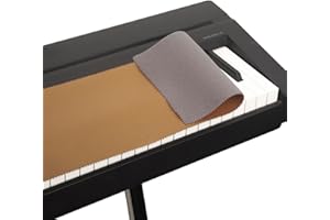 Mooson Piano Keyboard Anti-Dust Cover High Technology Fabric Key Cover Cloth Fit For Upright Piano, Electric Piano & Grand piano (Dark blue) (Brown)