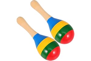 GALPADA Lot de 2 maracas en bois colorés pour le développement sensoriel des instruments de musique douche éducatifs