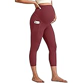 G4Free BareFeel Maternity Leggings with Pockets Over The Belly Stretchy Workout Yoga Pregnancy Pants