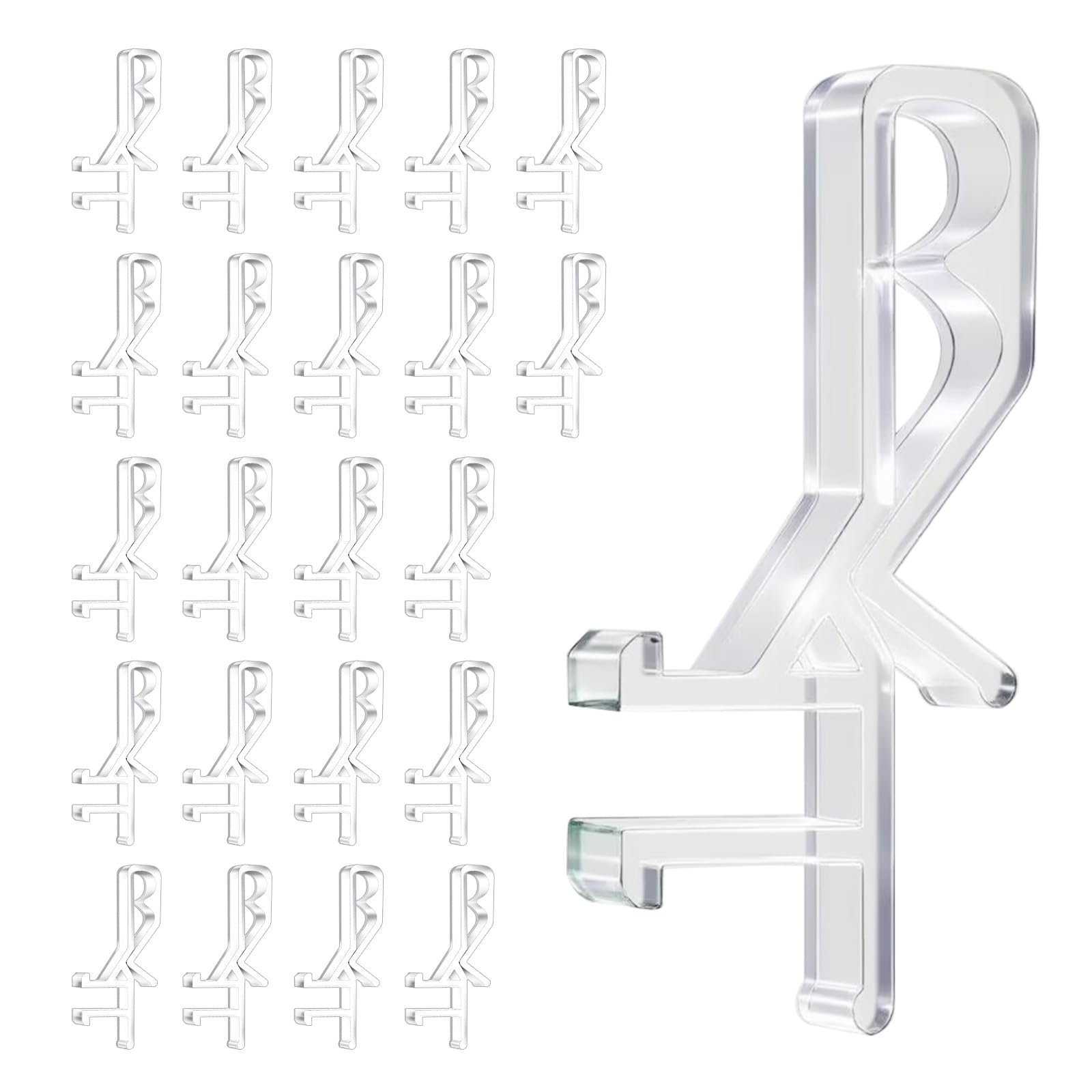 Photo 1 of 22 PCS Cidkoth Hidden Channel Valance Clips, 1-7/8 Inch Clear Plastic Blinds Clips for Valance with a Groove, Replacement Clips for Blinds Wood & Faux Wood Window Blinds