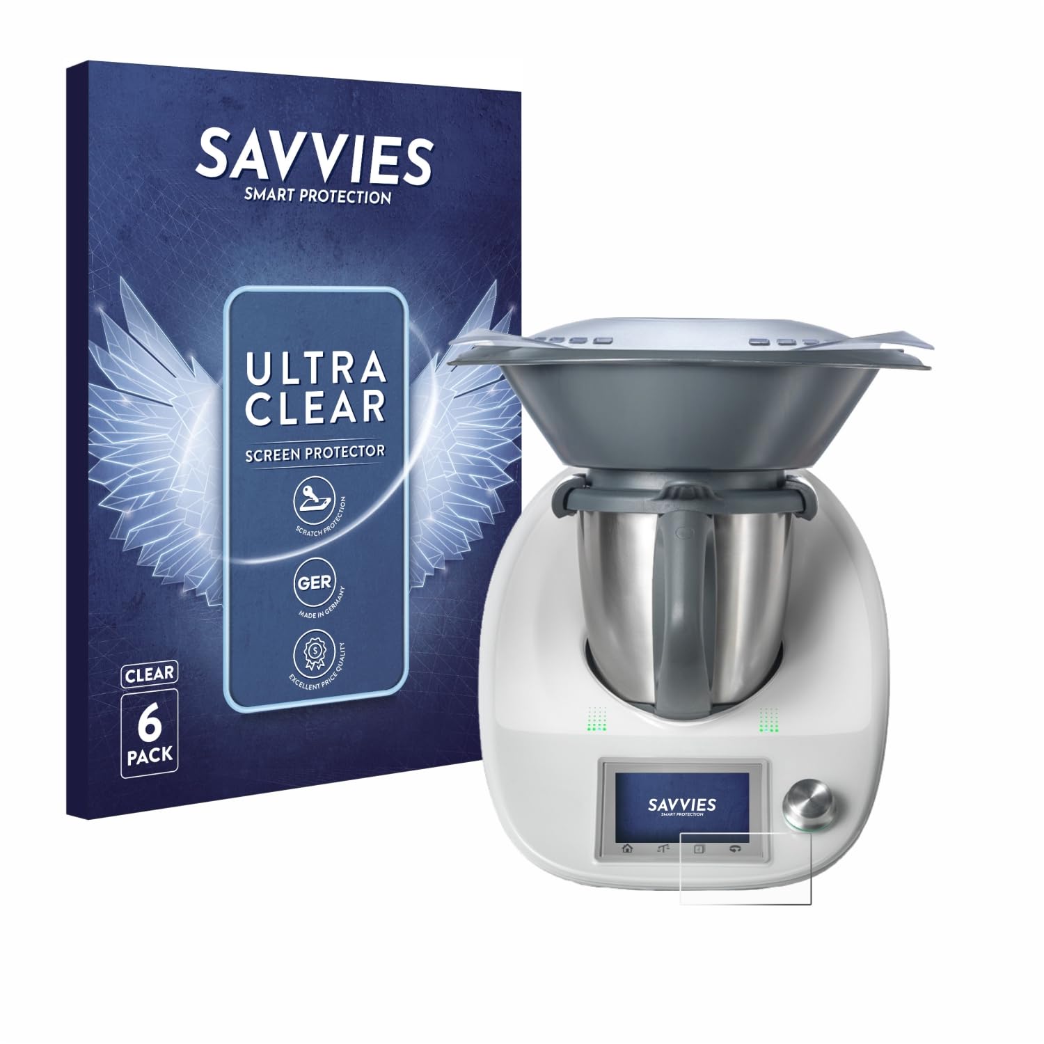 Savvies 6 Pack Screen Protector compatible with Vorwerk Thermomix TM5/ Vorwerk Bimby TM5 Protection Film Clear