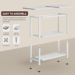 SLEEPING LAMB Side Table for Living Room, 3-Tier