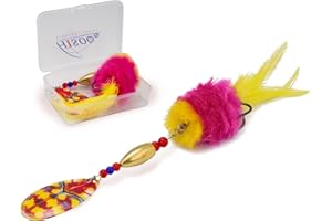 HISOO FISHING LURES Pike Musky Walleye Fishing Lure Spinnerbait with Feathered Hooks Rooster Tail Fishing Lures Spoon Lures Baits with Tackle Box