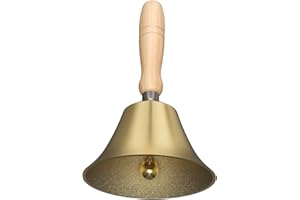AUSEMKU Hand Bell - Hand Call Bell with Brass Solid Wood Handle,Very Loud Handbell，3.15 Inch Large Hand Bell ，Hand Bells for Kids and Adults, Used for Weddings, School Classroom，Service and Game