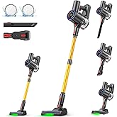 Cordless Vacuum Cleaner, 40KPA/40Mins Handheld Vacuum Cleaners with LED Display, Green Light, Self-Standing Cordless Vacuum, 