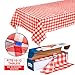 Red Gingham Plastic Tablecloth Roll With Cutter, 100' x 52
