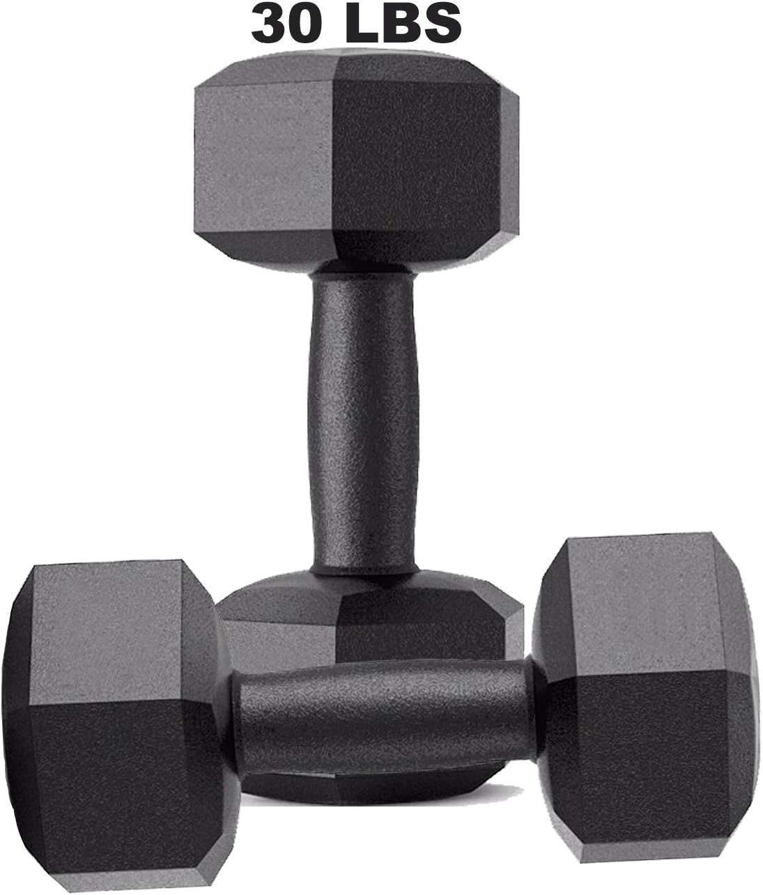 Joopee Rubber Encased Hex Hand Dumbbell Weight - 1 Pair Hex Dumbbells for Strength Training, Weight Loss, Workout Bench, Gym Equipment, and Home Heavy Dumbbells
