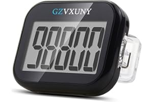Gzvxuny Pedometer for Walking, Pedometer Clip On Step Counter with Large Display and Lanyard, Accurate Fitness Tracker, Pedom