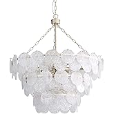 Golden Lighting 6007-32 Cascada 13 Light 32" Wide Pendant - Aegean Silver/Cirrus Cloud
