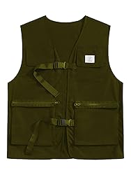 Verdusa Men's Sleeveless Letter Patched Buckle