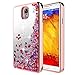 Galaxy Note 3 Case with [Tempered Glass Screen Protector] NageBee Quicksand Liquid Floating Glitter Flowing Sparkle Bling Luxury Clear Soft Case for Galaxy Note 3 Note III N9000 (Rose Gold)