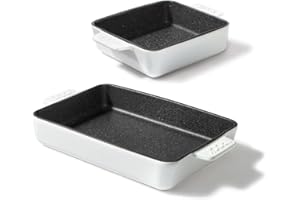 Starfrit Heritage The Rock Non-Stick Ceramic Ovenware 2PC Set - Square 23x23cm (9"x9") and Rectangular 33x24cm (9,5"x13") - O