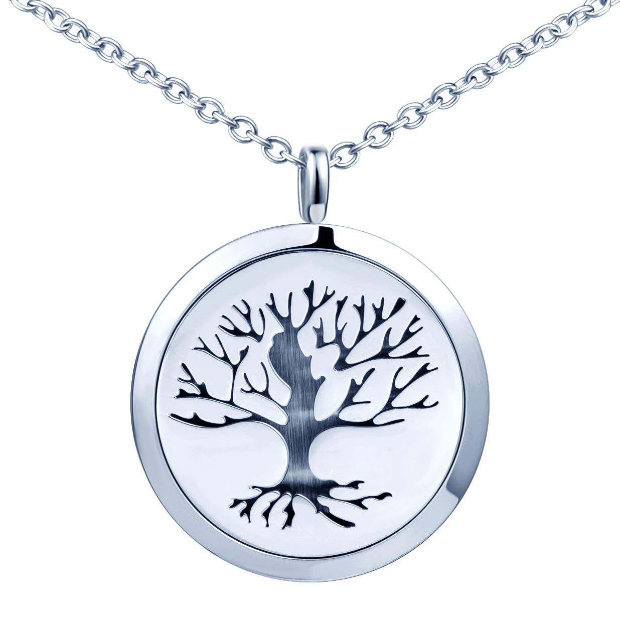 Photo Locket Tree of Life Pendant Heavy Duty Memory Necklace for Men Women Couples with Box Gift Card
