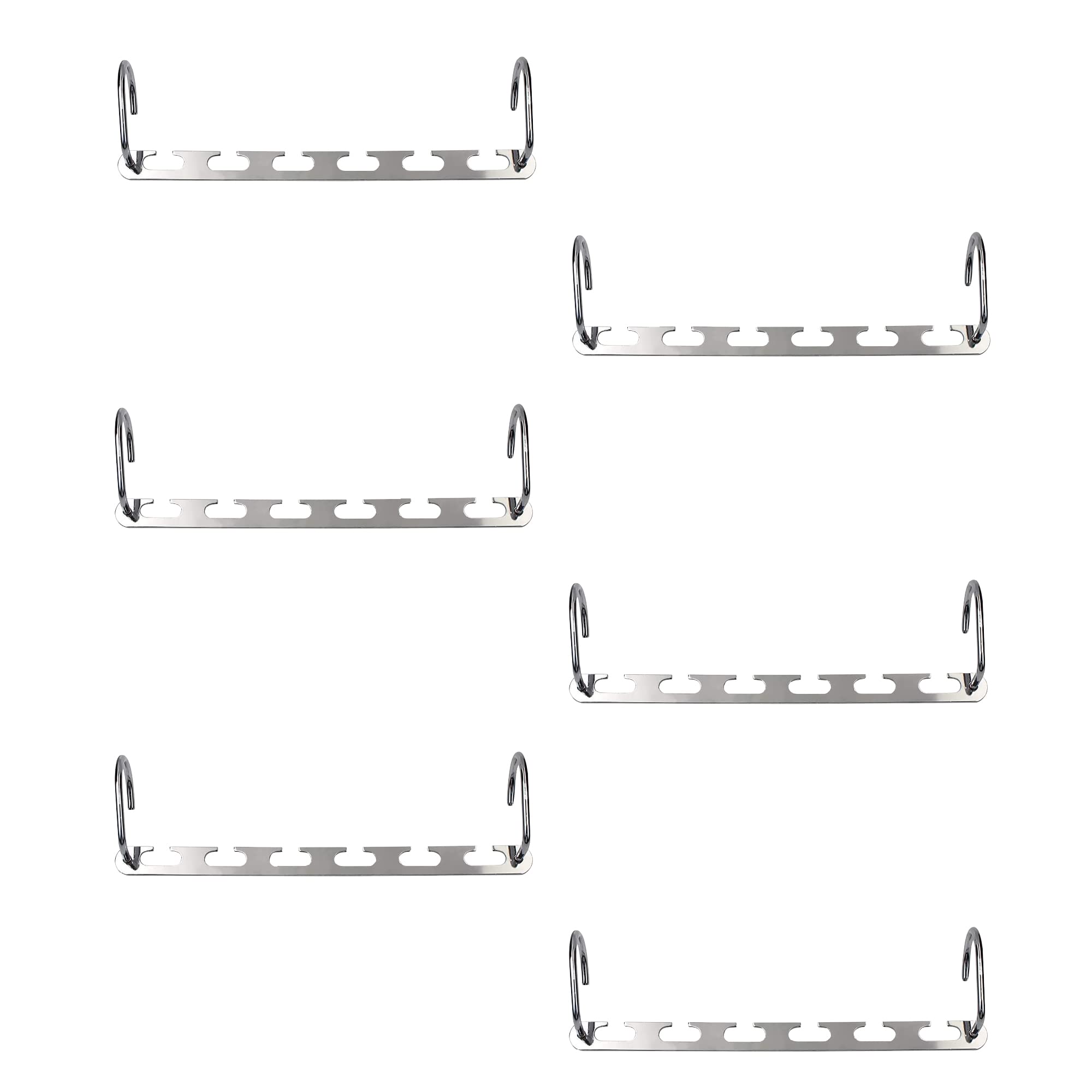 JAMES Premium Metal Hangers With Two Hooks & Space Saving Design Ideal For Wardrobe Clothes, Coats | Magic Space Hangers | Wardrobe Organiser | Coathangers Adult (Pack of 6)