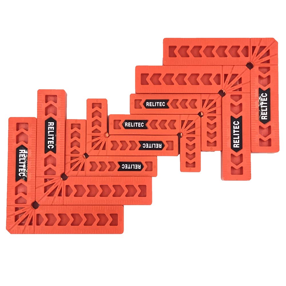 Photo 1 of Relitec R 90 Degree Corner Clamp Clamping Squares Woodworking Tools Positioning Squares Right Angle Clamp Wood Clamps for Gluing Cabinets Picture Frames or Drawers Set of 8?3" 4"?
