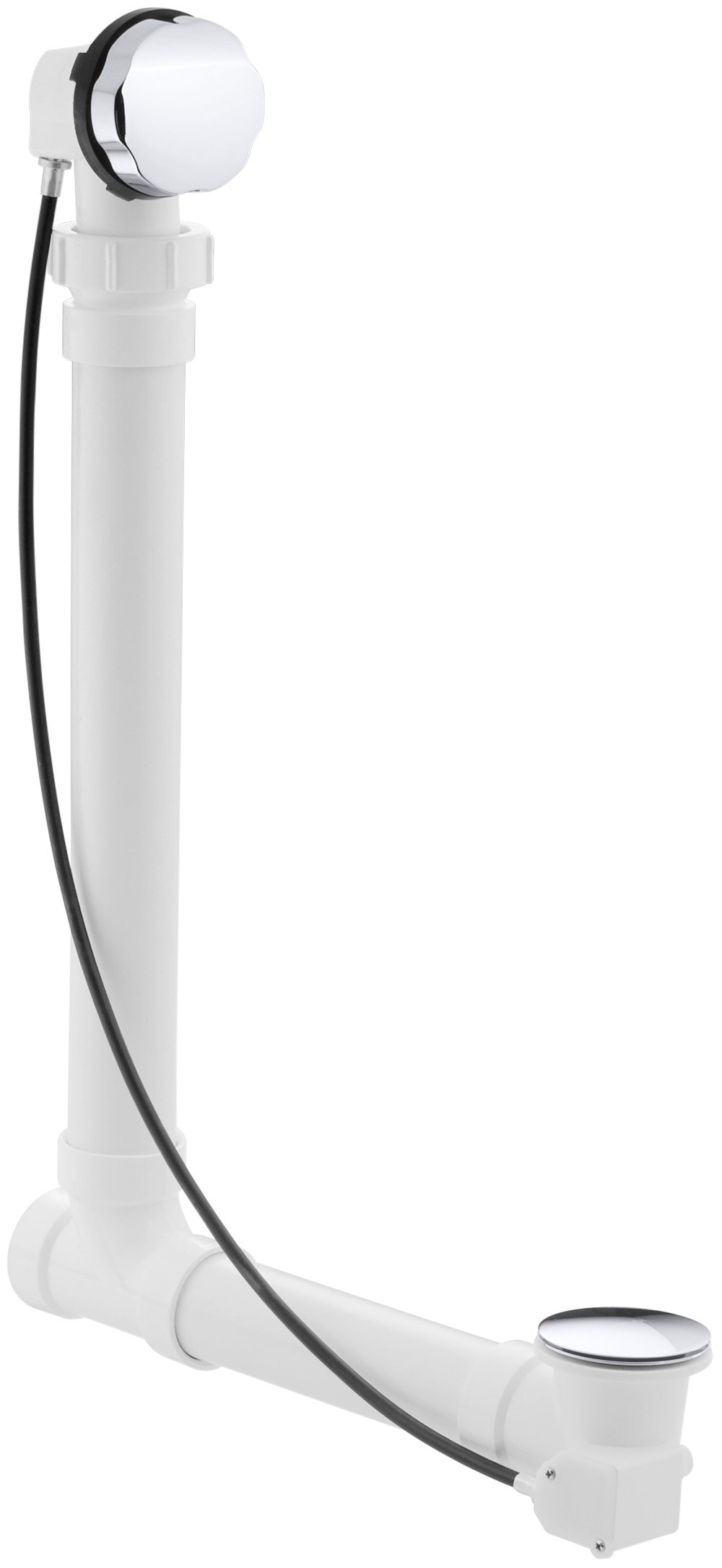 Photo 1 of KOHLER 7213-CP Clearflo Cable Bath Drain with PVC Tubing, Metal Control Hande, Cable-Activated Bath Drain, Polished Chrome