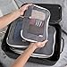Tripley Compression Packing Cubes with Space-Saving Double Zipper, Set of 3 Durable Compression Cubes (Grey / White)