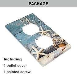 Pznen Rustic Shell Coastal Outlet Covers Ocean