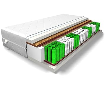 Ever Max Coco Natural muelles ensacados Colchón de 7 zonas, grado de dureza