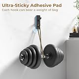 susswiff Wall Hooks Stick On Heavy Duty 6KG Self Adhesive 4 Pack Black view 3