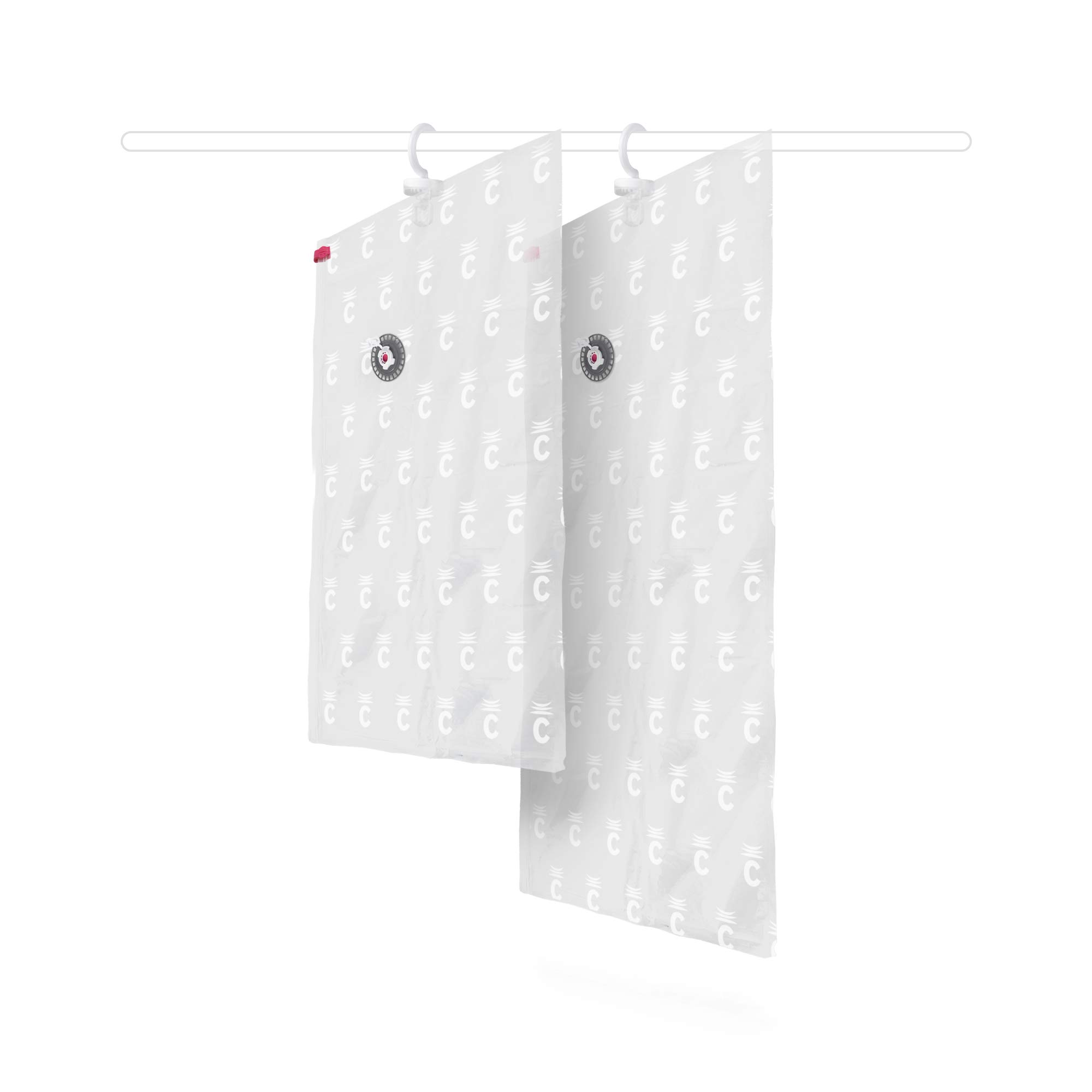 Compactor Aspispace Set of 2 Vacuum Compression Bags, Size M/L, Transparent - Reduces Volume By 3X, Reusable, Saves 80 Percent Space