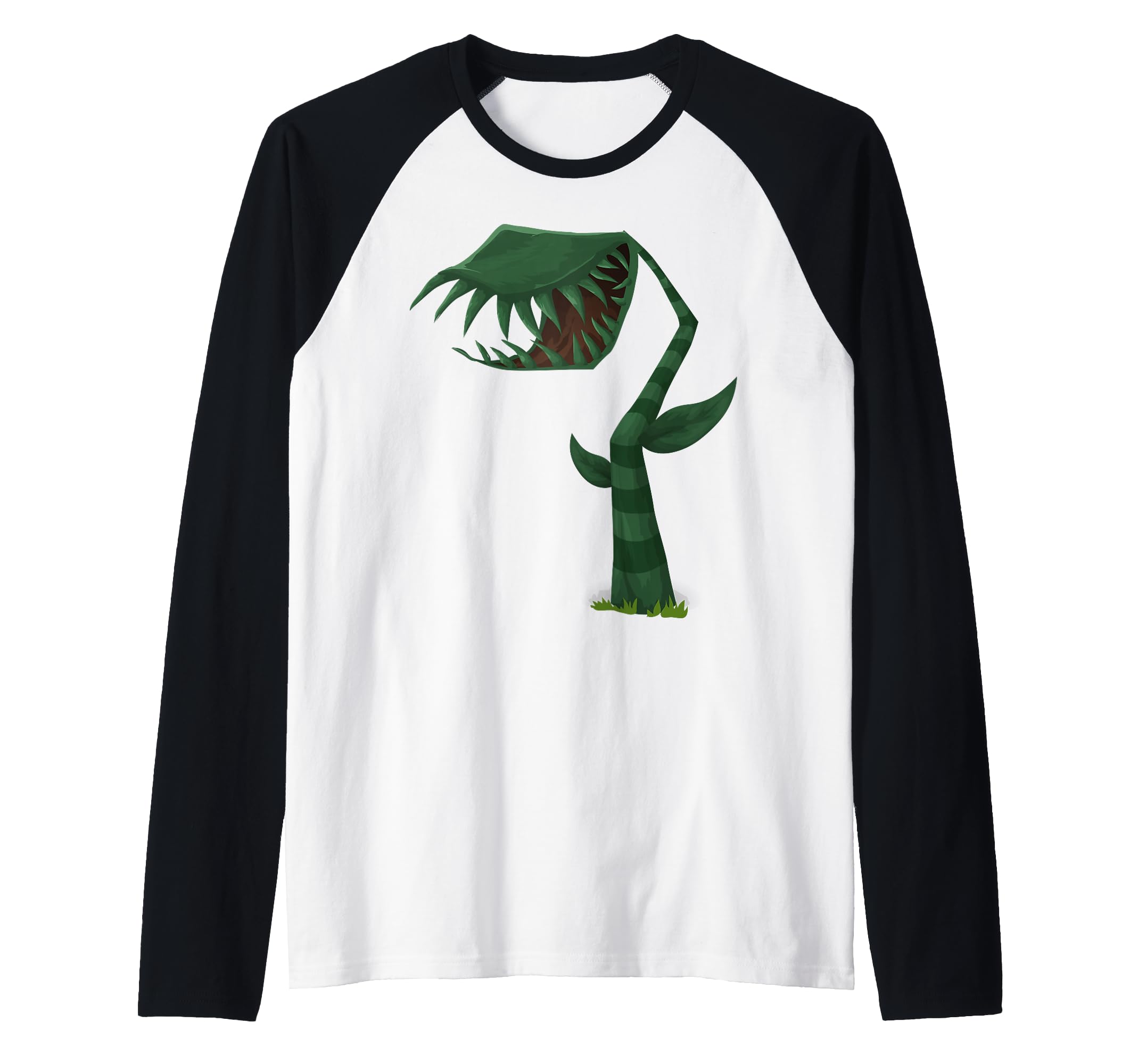 Venus Fly Trap Cartoon Carnivorous Plant Science Funny Raglan Baseball Tee