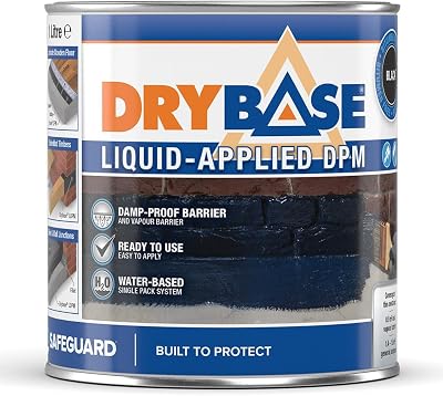 Drybase Liquid Damp Proof Membrane 1 Litre Black Damp Proofing Paint