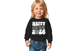 AFUKUIA Happy New Year 2026 Sweatshirt for Baby Girl Boy New Year Eve Pullover Shirt Toddler Crewneck Long Sleeve Outfit