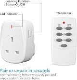 HBN Remote Control Plug Sockets UK 13A 3120W 100ft Range Wireless Light Switch view 5