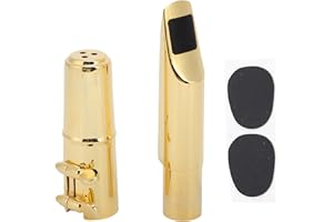 Tomotato Tenor Saxophone Mouthpiece with Metal Cap, Professional B Flat Brass Mouthpiece for Woodwind Instrument Accessories