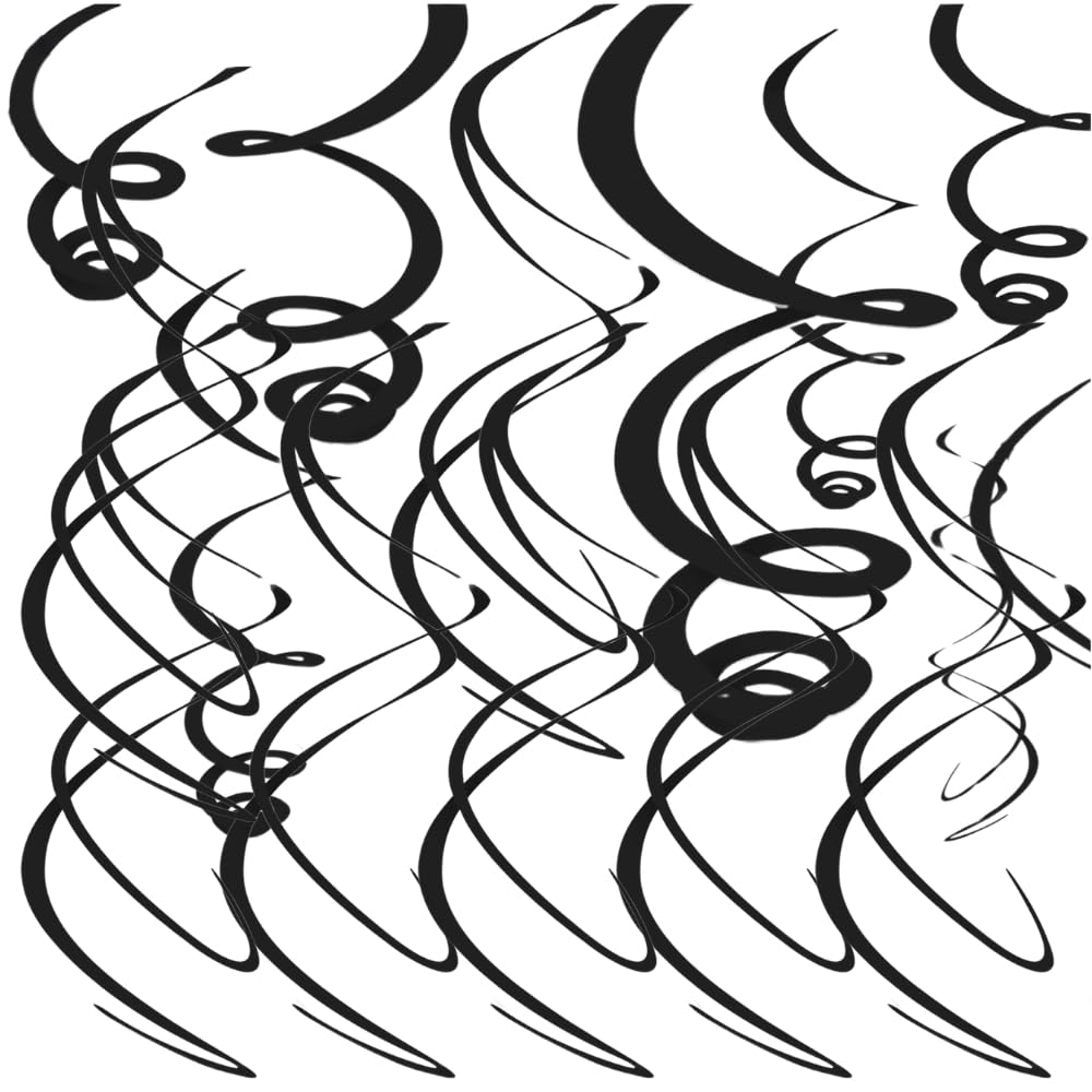 Amscan 67055-10-55 Dec Swrl Plastic Black- 12 Pack