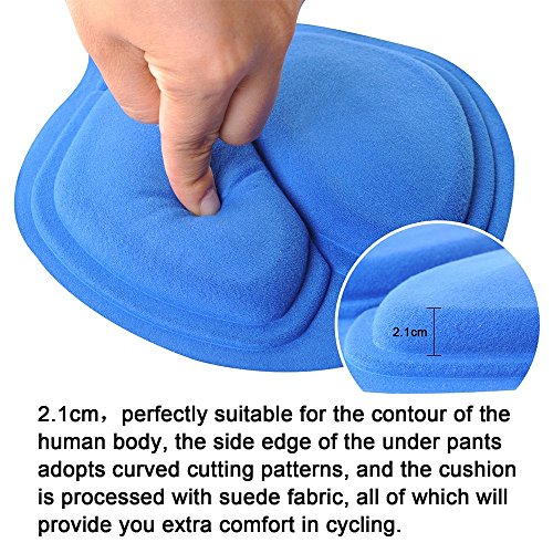 ZHX Thick 3D Gel Padded Cushion Bike Bicycle Cycling Underwear Sports Shorts Summer Men's Breathable Outdoor Riding Pants Blue L - Thumbnail 3