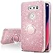 Silverback Compatible for LG V30 / LG V30 Plus Case, Girls Bling Glitter Sparkle Cute Phone Case with 360 Rotating Ring Stand, Soft TPU Outer Cover + Hard PC Inner Shell Skin -Rose Gold