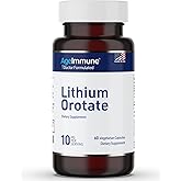 Lithium Orotate 10mg per Capsule - 60 Vegetarian Capsules. Memory and Emotional Wellness Support - Magnesium Stearate Free - 2 Months Supply of Lithium Supplement.