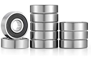 Donepart 608RS Bearings, 8mm x 22mm x 7mm 608-2RS, C3 Double Sealed Rubber Shielded, Pre-Lubricated Roller Bearing for Fidget Spinner, Scooters, Skateboard, Longboard, 3D Printer (10 Pack)