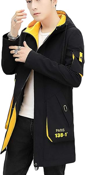 Amazon Mlbossトレンチコート メンズ スリム ロングコート 薄手 アウター 春服 黒 ストリート系 スプリングコート 薄手 コート コート ジャケット 通販